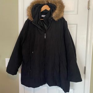 Winter Coat! Double Zipper with Fur Hood: Size: 2X